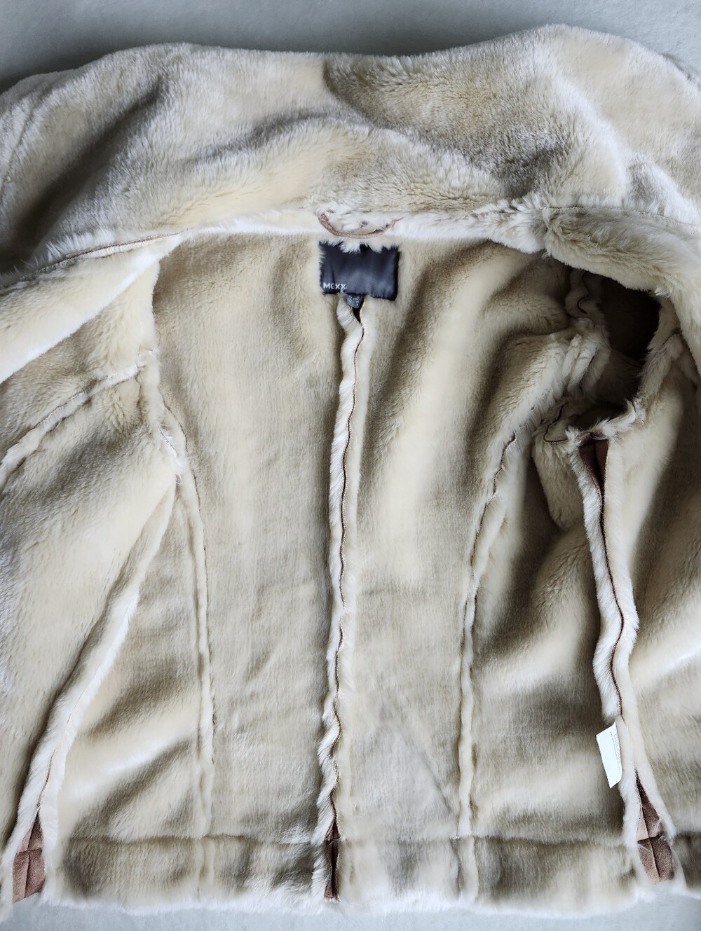 Vintage MEXX Aviator Faux Suede Jacket - Light Brown, Size 6 - Picture 4 of 9